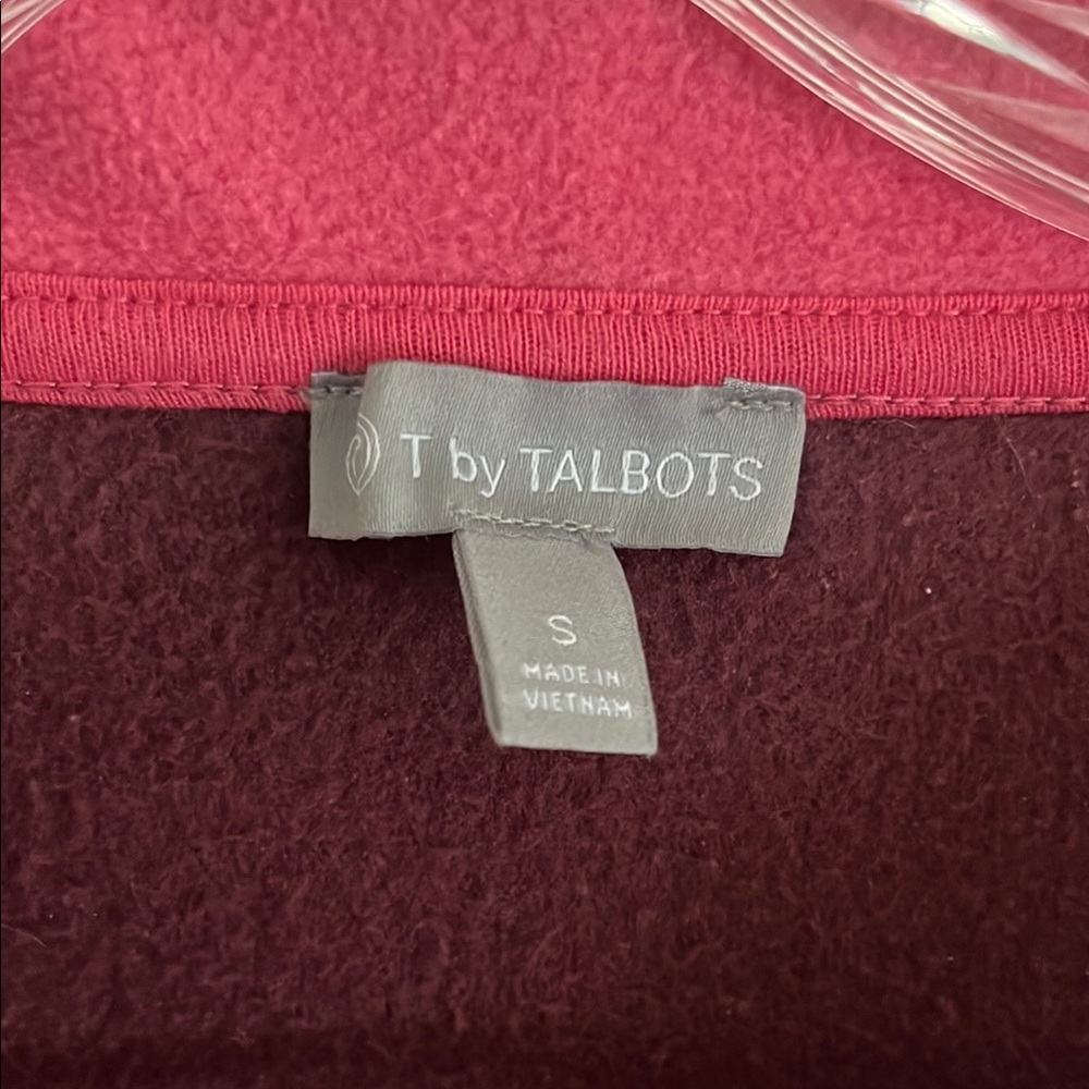 Talbots Red and Pink Long Sleeve Fleece Hoodie - Picture 2 of 5